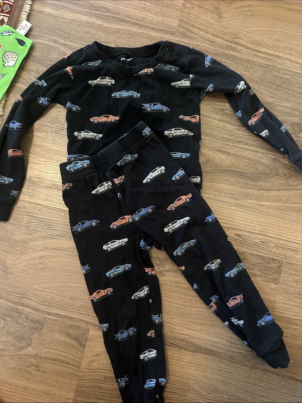 Petit Lem Car-Print Pajama Set 3T